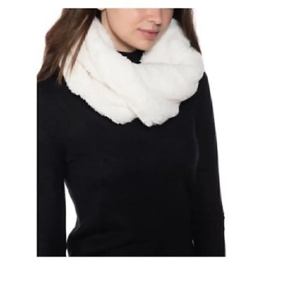 New Jenni Twisted Sherpa Cowl ivory women scarf